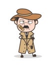 Cartoon Injured Detective Vector Illustration