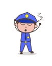 Cartoon Inspector Sleeping Vector Illustration