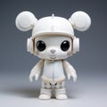 Cartoon-inspired White Bear Astronaut Vinyl Toy On White Background