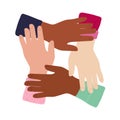 inter-racial friendship, solidarity of people, help support in diversity