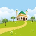 Islamic Nature Landscape with mosque