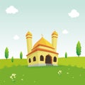 Islamic Nature Landscape with mosque