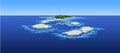 Cartoon islands in the ocean the view from the top