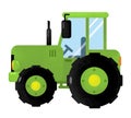 Cartoon isolated farm vehicle on white background - tractor - illustration