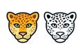 Cartoon jaguar leopard head Royalty Free Stock Photo