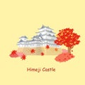 Cartoon japan himeji castle Royalty Free Stock Photo