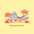 Cartoon japan kumamoto castle