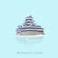 Cartoon japan matsumoto castle