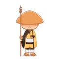 Cartoon Japanese Buddhist monk.