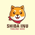 Japanese dog Shiba inu logo design template