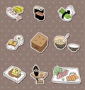 Cartoon Japanese food stickers