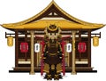 Cartoon Japanese Samurai Warrior Royalty Free Stock Photo