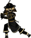 Cartoon Japanese Samurai Warrior Royalty Free Stock Photo