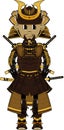 Cartoon Japanese Samurai Warrior Royalty Free Stock Photo