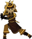 Cartoon Japanese Samurai Warrior Royalty Free Stock Photo