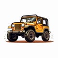 Cartoon Style Jeep: A Rustic And Vibrant Tribute To Indian Pop Culture