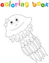 Cartoon jellyfish coloring book