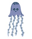 Cartoon Jellyfish. Sea Animal, underwater life. Perfect for children clothes design, banner, card.