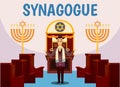 Jewish Synagogue Cartoon Background