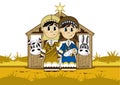 Cartoon Joseph and Mary