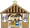 Cartoon Joseph and Mary