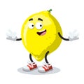 Cartoon joyful lemon smiling