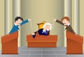Cartoon judicial sitting(vector, CMYK)