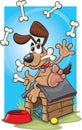 Cartoon juggling dog