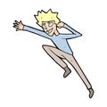 cartoon jumping man Royalty Free Stock Photo