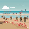 Cartoon Juno Beach Day