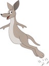 Cartoon of a kangaroo jumping smiling