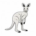 Cartoon Kangaroo Vector Icon - Monochromatic Realism Style