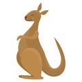 Cartoon kangaroo. Vector illustration of a cute kangaroo. Drawing animal for children. Zoo for kids.