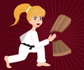 Cartoon Karate Girl Royalty Free Stock Photo