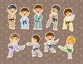 Cartoon Karate Player stickers
