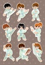 Cartoon Karate Player stickers