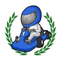 Cartoon karting illustration Royalty Free Stock Photo