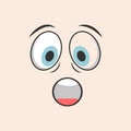 Cartoon kawaii eyes and mouths on white background. Cute emoticon emoji characters in flat style. Vector emotion smile Royalty Free Stock Photo