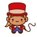 Cartoon Kawaii Ringmaster Isolated Illustration Royalty Free Stock Photo