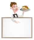 Cartoon Kebab Waiter Sign