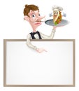 Cartoon Kebab Waiter Signboard