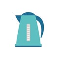 Cartoon kettle isolated on white, vector illustration