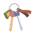 Cartoon keyrings, apartment keys with keychain