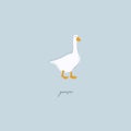 Cartoon kid vector illustration flat goose countryside bird poultry animal character