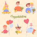 Congratulations, birthday celebration poster