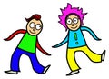 Cartoon kids dancing vector Royalty Free Stock Photo