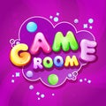 cartoon kids game room poster template