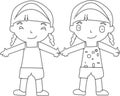 Cartoon kids jumping. Vector clip art illustration with simple gradients. Each on a separate layer. - Images vectorielles