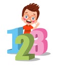 cartoon kids with 123 numbers vector image Royalty Free Stock Photo