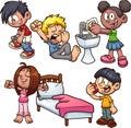 Cartoon kids performing different actions. Royalty Free Stock Photo